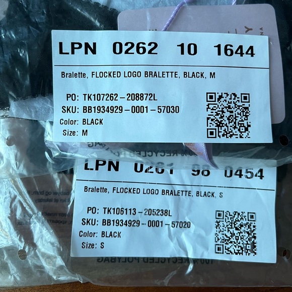 Savage X Fenty Black Caviar Flocked Logo Bralette - Picture 10 of 11